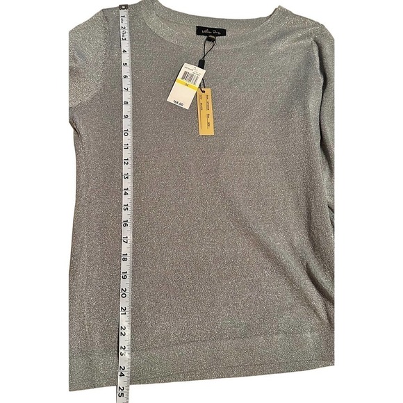 Melissa Paige Silver Metallic Shimmery Silver Top Sz M - Picture 9 of 9